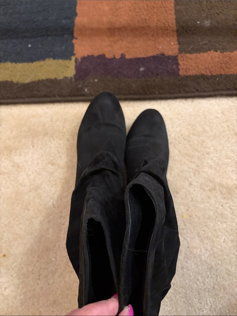 Women's Black Suede Ankle Booties